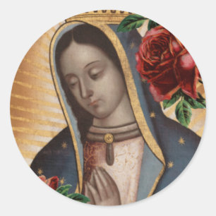 Santa Maria, Virgen de Guadalupe Mother Mary Classic Round Sticker