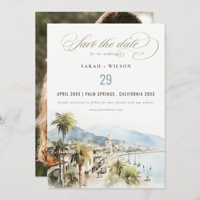 Santa Marta Colombia Landscape Wedding Photo Save The Date (Front/Back)