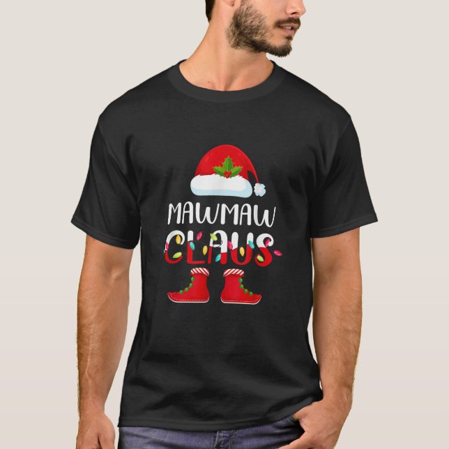 Santa Mawmaw Claus Elf Matching Family Group Chris T-Shirt (Front)