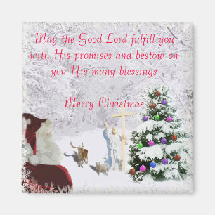 Santa Meets Jesus Magnet