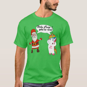 Santa Meets Unicorn Shirt - Funny Christmas Tee