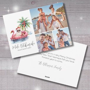 Santa Mele Kalikimaka Beach Christmas Photo Holiday Card