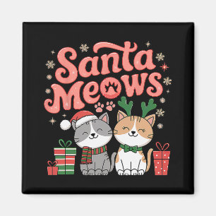 Santa Meows Cute Festive Cats Christmas Happy Anim Magnet