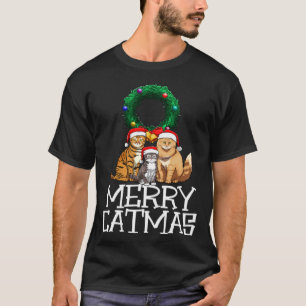 Santa Meowy Catmas Merry Christmas Tree T-Shirt
