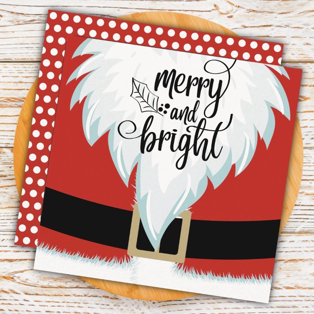 Santa Merry & Bright Christmas Flat Holiday Card (Creator Uploaded)