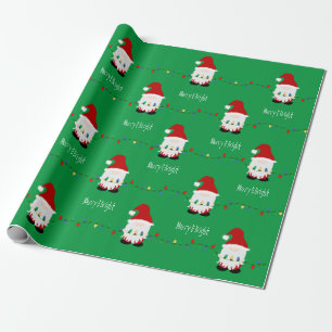 Santa Merry & Bright Gnome Wrapping Paper Roll