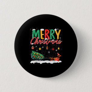 Santa Merry Christmas Dachshund Sleigh Dog Lover X 6 Cm Round Badge