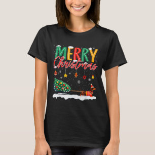 Santa Merry Christmas Dachshund Sleigh Dog Lover X T-Shirt