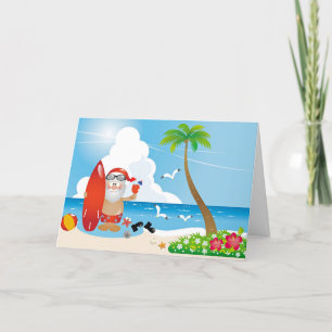 Santa Merry Christmas from the Beach Holiday Card