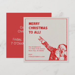 Santa: "Merry Christmas to All!" Party Invitation