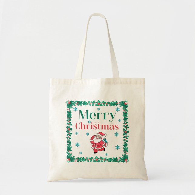 Santa Merry Christmas Tote Bag (Front)