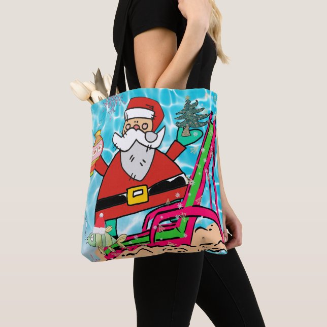 Santa Merry Christmas Women's Tote Bags (Close Up)