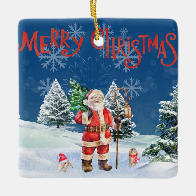 Santa Merry Cristmas Ornament (Front)