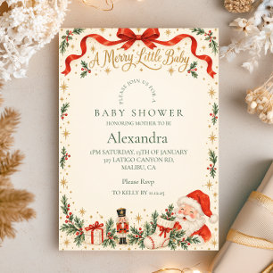 Santa Merry Little Baby Shower Invitation
