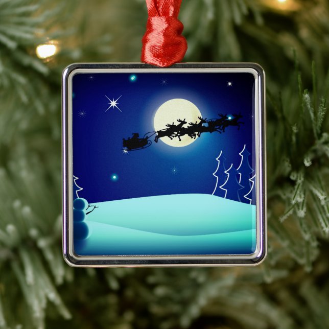 Santa Metal Ornament (Tree)