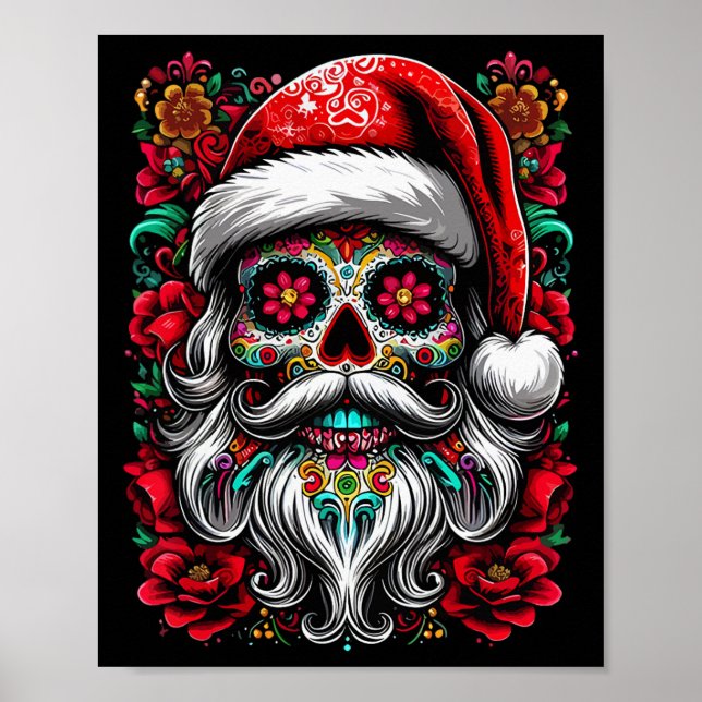 Santa Mexico Calavera Christmas  Poster (Front)