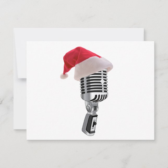 santa microphone holiday card (Front)