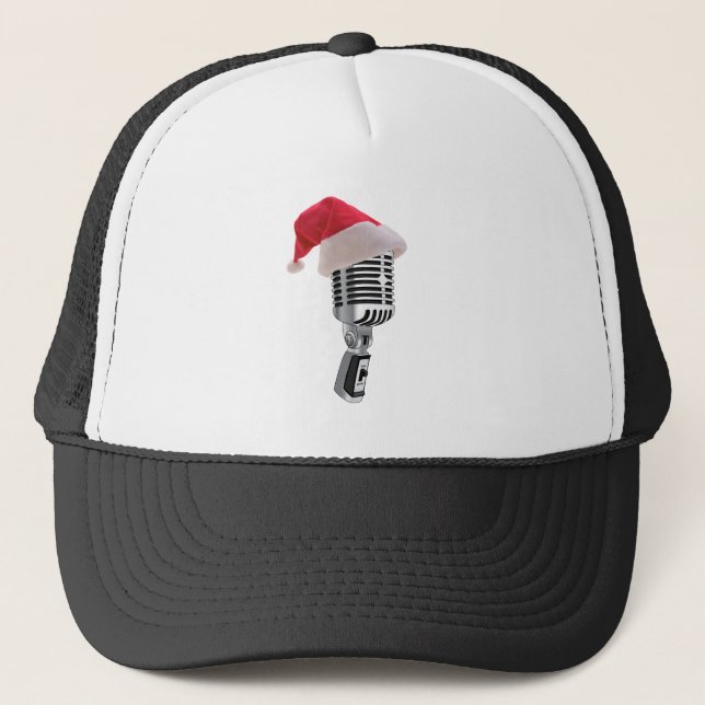 santa microphone trucker hat (Front)