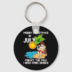 Santa Mid Year Xmas Party Summer Beach - Christmas Key Ring