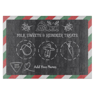 Santa Milk and Cookies Tray Cutting Board