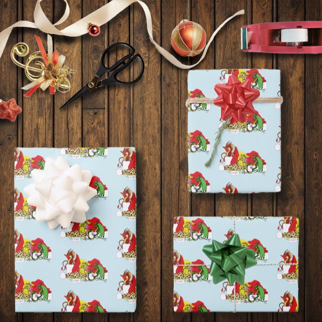 Santa Milk Cookies Dragons Wrapping Paper Sheet (Creator Uploaded)
