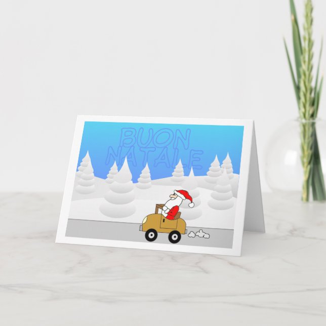 Santa Mobile - italian Holiday Card (Front)