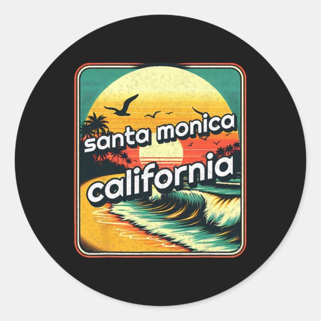 Santa Monica _7  Classic Round Sticker (Front)