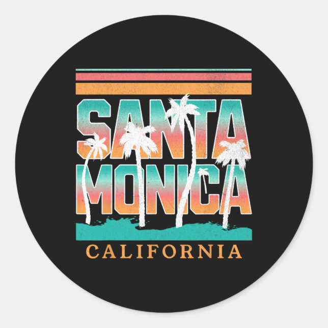 Santa Monica _9  Classic Round Sticker (Front)
