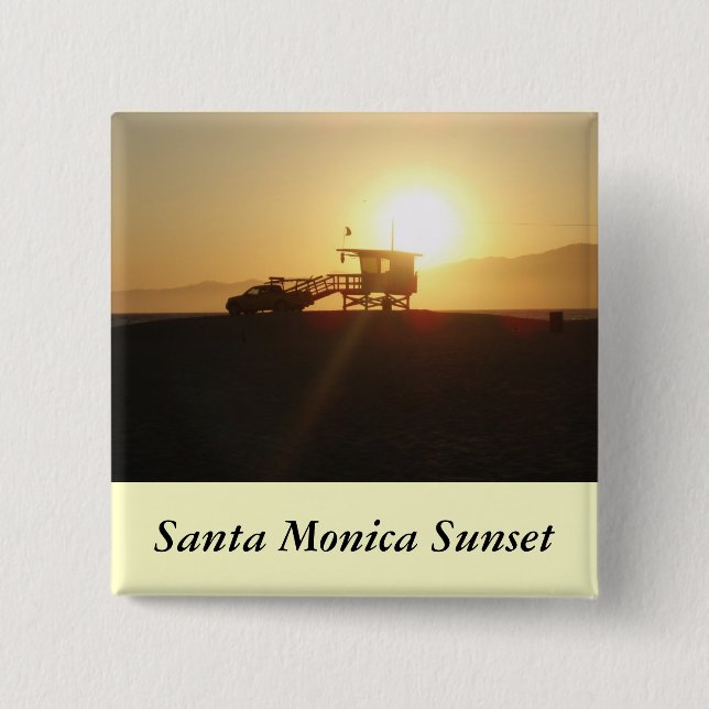Santa Monica at Sunset 15 Cm Square Badge (Front)