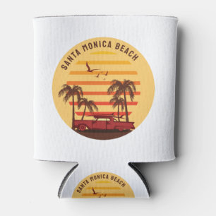 Santa monica beach aloha summer can cooler