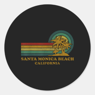 Santa Monica Beach California Family Summer Classic Round Sticker