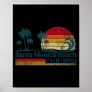 Santa Monica Beach California Family Vacation Palm Poster