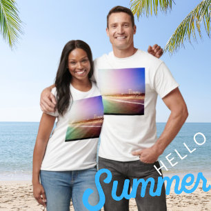 Santa Monica Beach - Green Purple Photo Edit T-Shirt