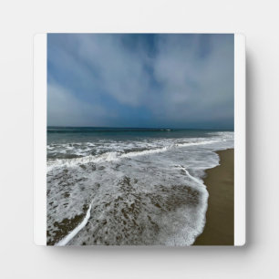 Santa Monica Beach in the fall. Plaque