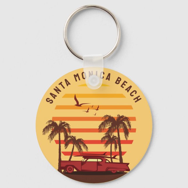 santa monica beach  key ring (Front)