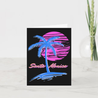 Santa Monica Beach Outrun 80s Aesthetic Vaporwave  Card