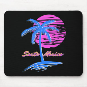 Santa Monica Beach Outrun 80s Aesthetic Vaporwave  Mouse Pad