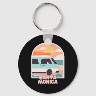 Santa Monica Beach Retro Pastel Colours Sun And Su Key Ring