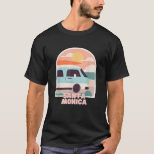 Santa Monica Beach Retro Pastel Colours Sun Surfin T-Shirt