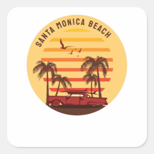 Santa Monica Beach Square Sticker