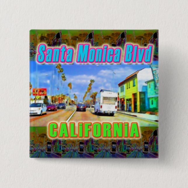"Santa Monica Blvd 2" Button (Front)