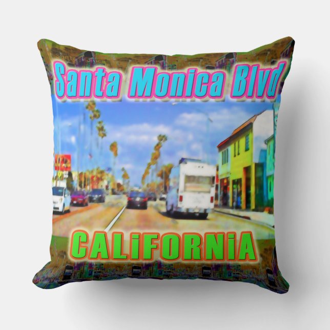 "Santa Monica Blvd 2" Pillow (Front)