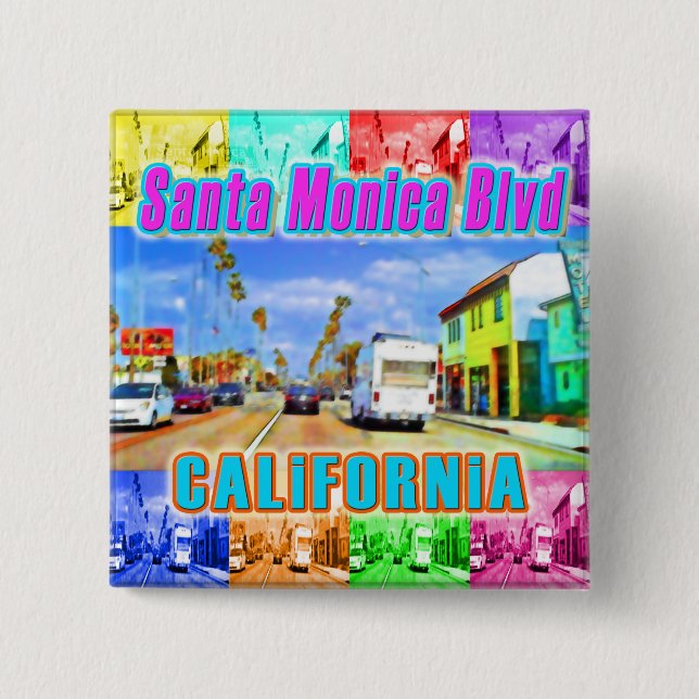 "Santa Monica Blvd 3" Button (Front)