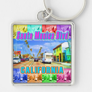 "Santa Monica Blvd 3" Keychain