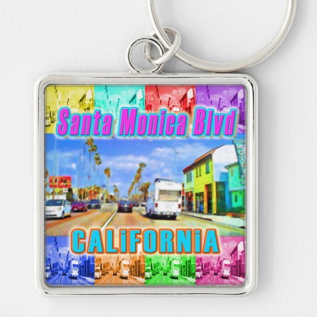 "Santa Monica Blvd 3" Keychain (Front)