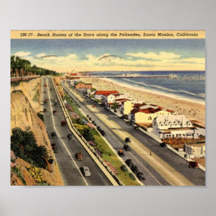 Santa Monica CA, California, Homes of the Stars,  Poster