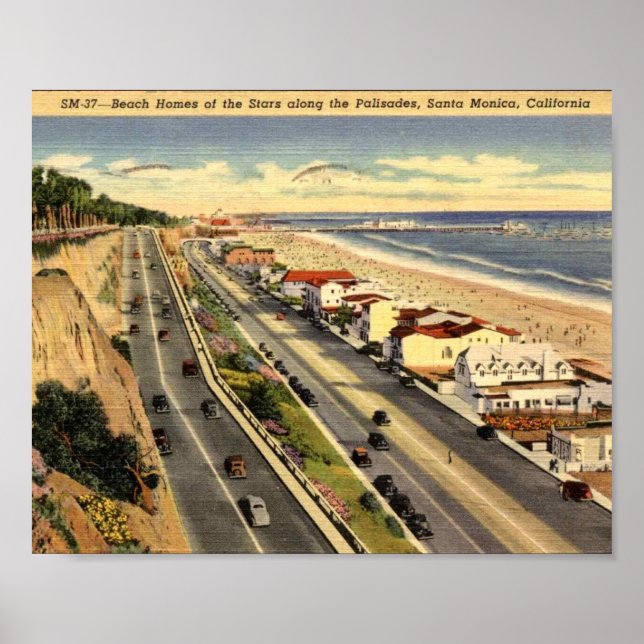 Santa Monica CA, California, Homes of the Stars,  Poster (Front)