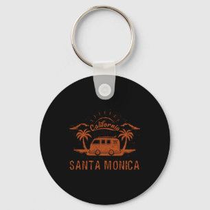 Santa Monica, Ca California Retro Vintage Surfing Key Ring