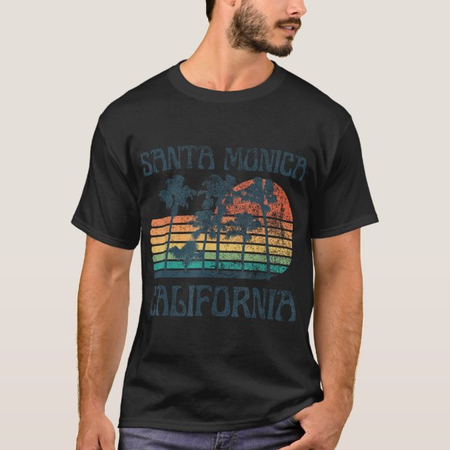 Santa Monica California Beach Summer Vacation T-Shirt (Front)