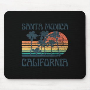 Santa Monica California Beach Summer Vacation Vint Mouse Pad